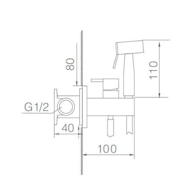 Grifo Bidé Empotrado IMEX Munich RDM001NG Negro Mate