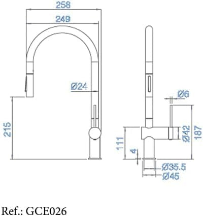Grifo Cocina Extraíble IMEX Berna GCE026 Cromado 360° Acero Inoxidable