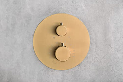 Sistema Ducha Empotrado Termostático IMEX Monza GTM039OC Oro Cepillado