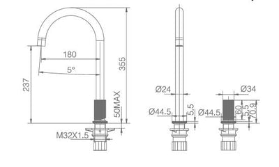 Grifo Cocina IMEX Manacor GCM001 BL Blanco Mate