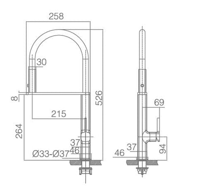 Grifo Cocina Flexible IMEX Menorca GCE019 Negro Mate