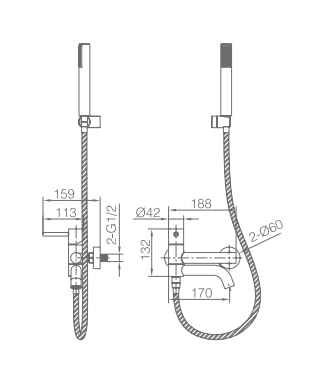 Grifo Baño Ducha IMEX Monza BDM039-4 Cromado