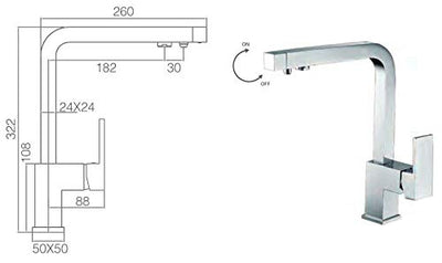 Grifo Cocina para Ósmosis Capri GOS002 Cromo