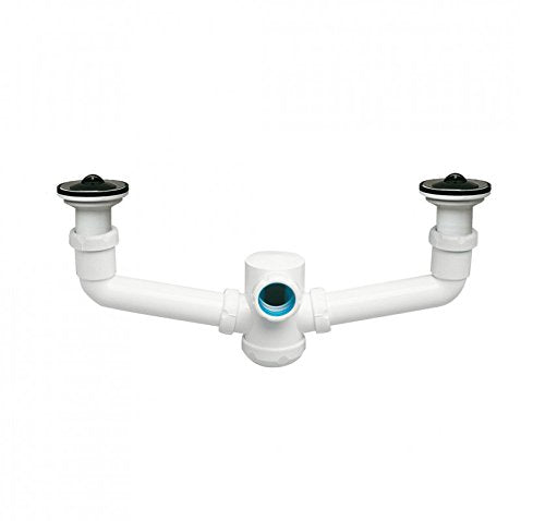 Sifon doble extensible horizontal con valvula s-10 1 1/2