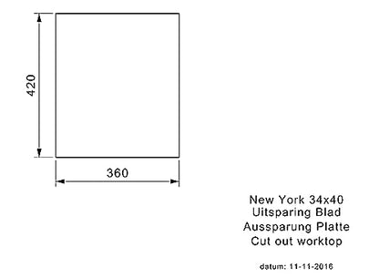 REGINOX Elite New York - Fregadero de acero inoxidable (34 x 40 kg, a partir de 45 cm de ancho)
