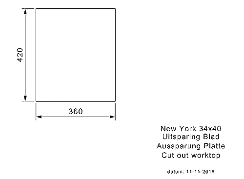 REGINOX Elite New York - Fregadero de acero inoxidable (34 x 40 kg, a partir de 45 cm de ancho)