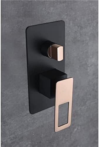 Conjunto Ducha Empotrado Techo IMEX Estocolmo BDES37-6NG Negro Mate Oro Rosa