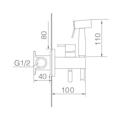 Grifo Bidé Empotrado IMEX Munich Pro RDM001 Oro Rosa Cepillado