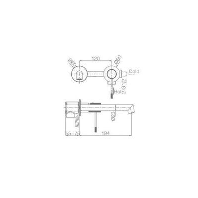 Grifo Lavabo Empotrado IMEX Line GLD038/OC Oro Cepillado
