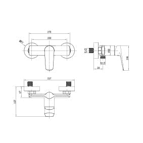Grifo Monomando de Ducha IMEX BÉLGICA BDZ044-5NG Negro Mate