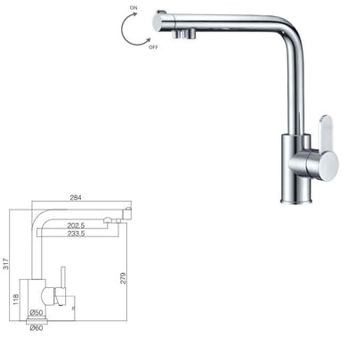 Grifo Cocina para Ósmosis IMEX Montecarlo GOS001 Cromo