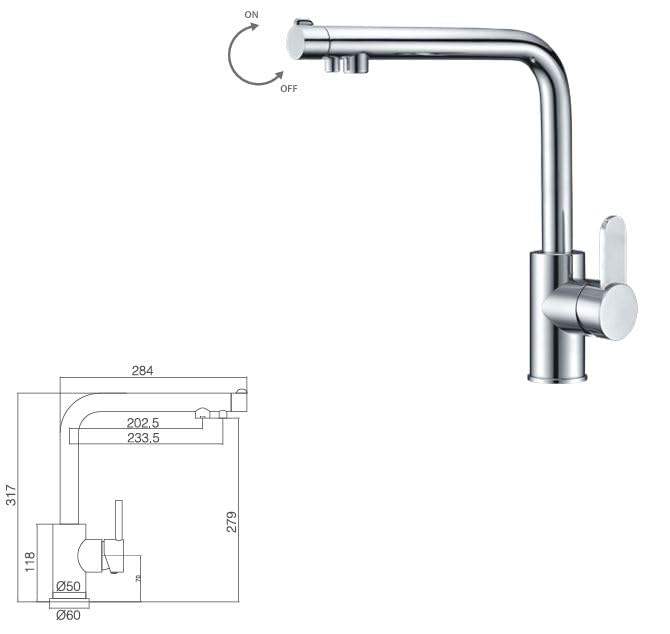Grifo Cocina para Ósmosis IMEX Montecarlo GOS001 Cromo