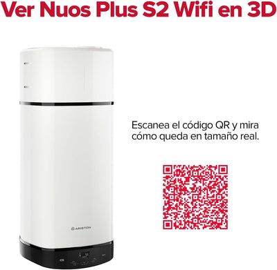 Termo Aerotermia Ariston Nuos Plus S2 WiFi 150 L | Bajo Consumo, Control App, A+