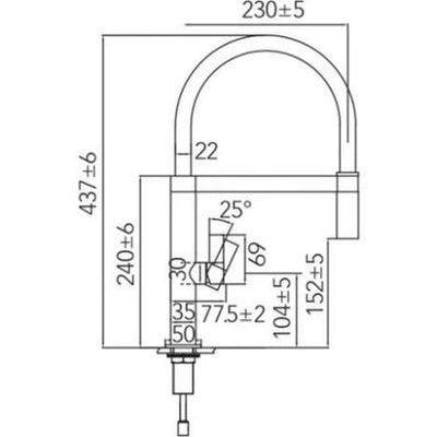 Grifo Monomando Extraíble de Cocina IMEX Laos GCE011