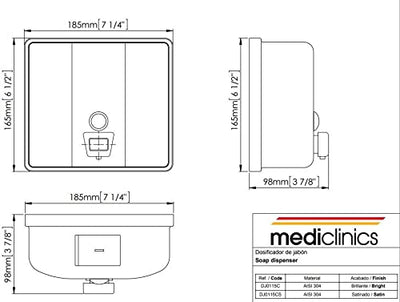 Dispensador de Jabón Mediclinics DJ0115C Inox Brillante