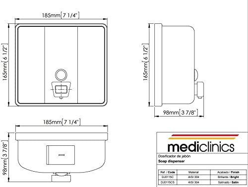 Mediclinics - Dispensador Jabon Inox Brillan (DJ0115C)