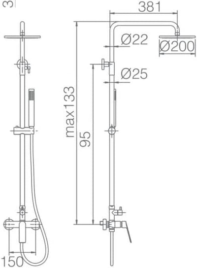 Conjunto Ducha IMEX Luxor BDX023NG Negro Mate