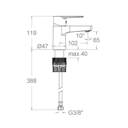 RAMON SOLER 180102 TITANIUM Grifo Lavabo Sin Desagüe