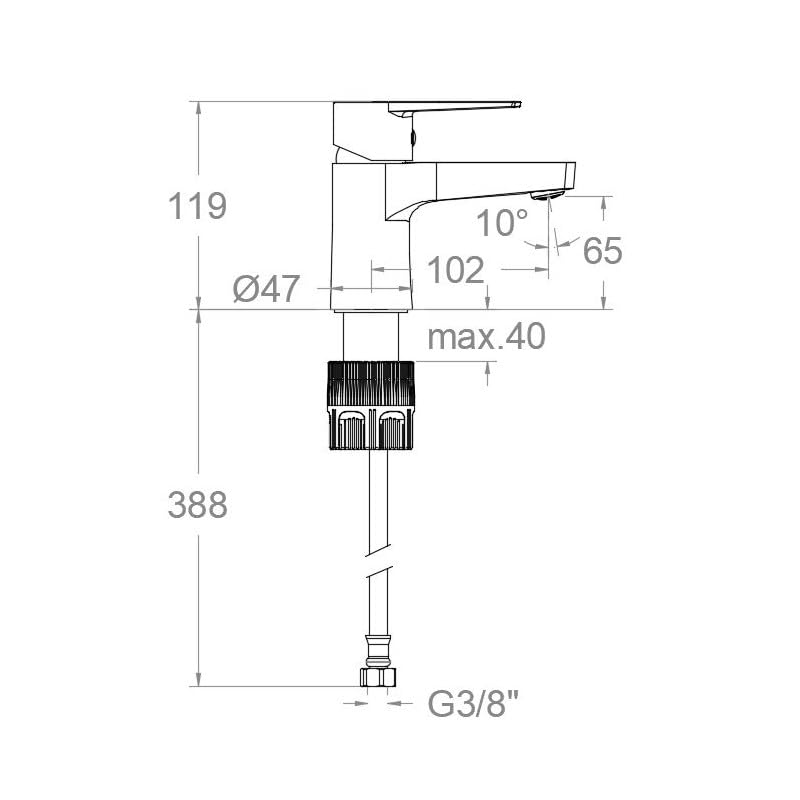 RAMON SOLER 180102 TITANIUM Grifo Lavabo Sin Desagüe