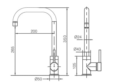 Grifo Cocina IMEX Loira GCR004 Negro Mate