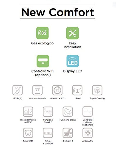 Aire acondicionado climatizador Inverter Hisense New Comfort Dual Split 9000+9000 9+9 BTU 2AMW42U4RRA R-32 A++
