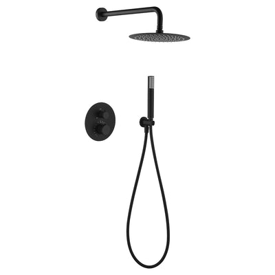 Conjunto Ducha Empotrado Termostático IMEX Line GTD038NG Negro Mate