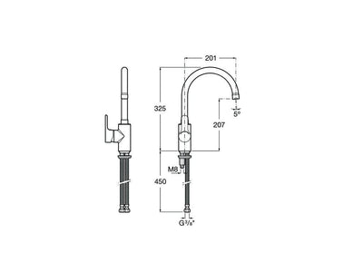 Grifo Cocina Roca L20 A5A8409C00 Cromo