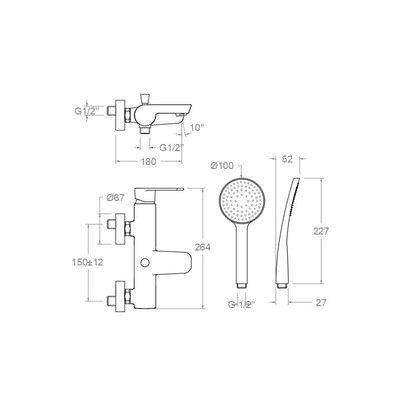 Grifo Monomando Ducha y Bañera Ramon Soler Alexia 3605T1 Cromado