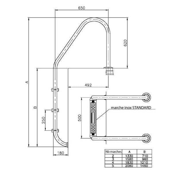 ASTRAL – Escalera para Piscina – 2 Peldaños