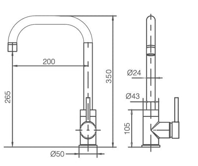 Grifo Cocina IMEX Loira BDC035 Cromado