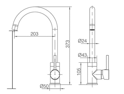Grifo Cocina IMEX Lyon BDC037 Cromo