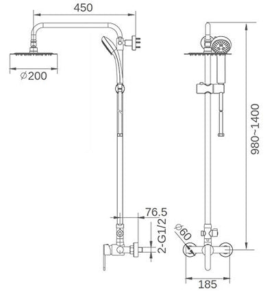 Conjunto Ducha IMEX Roma BDR001 Cromo
