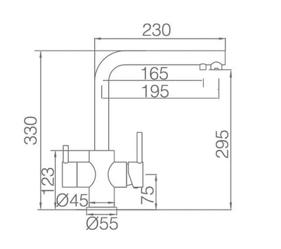 Grifo Cocina 2 Vías para Ósmosis IMEX Marsella GOS004 Cromado
