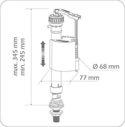 Valvula Llenado Cisterna Idrospania 20600 3/8 Inferior