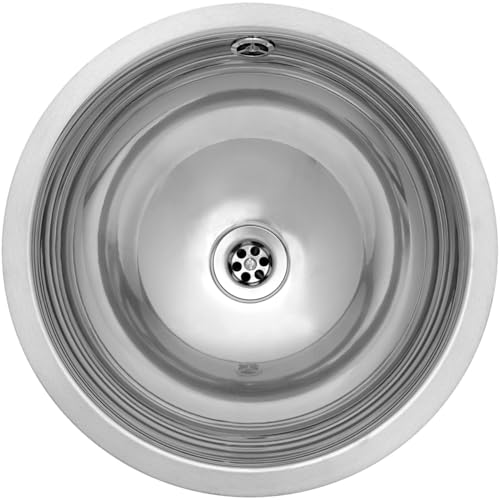 Reginox Fregadero CARIBBEAN (L) OSP con desagüe y rebosadero en accionamiento manual/superficie/base/empotrable/fregadero de acero inoxidable