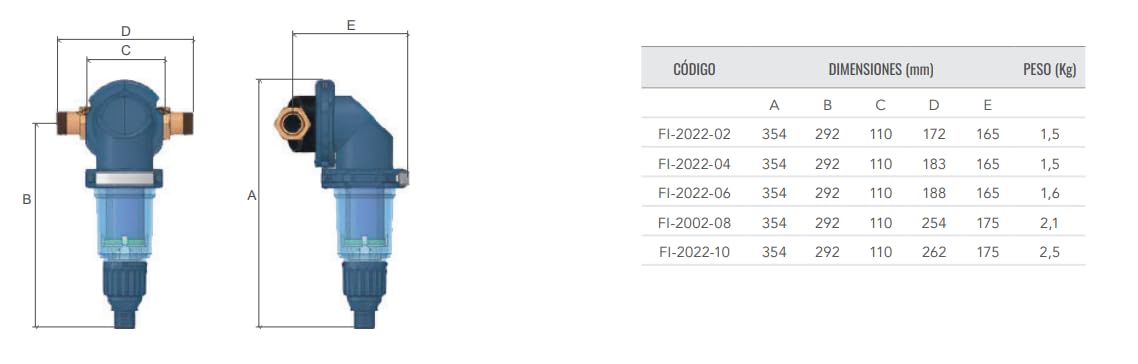 Filtro Autolimpiante Hidro-Water DIDO PLATA 50 Micras FI-2022-00 Plata