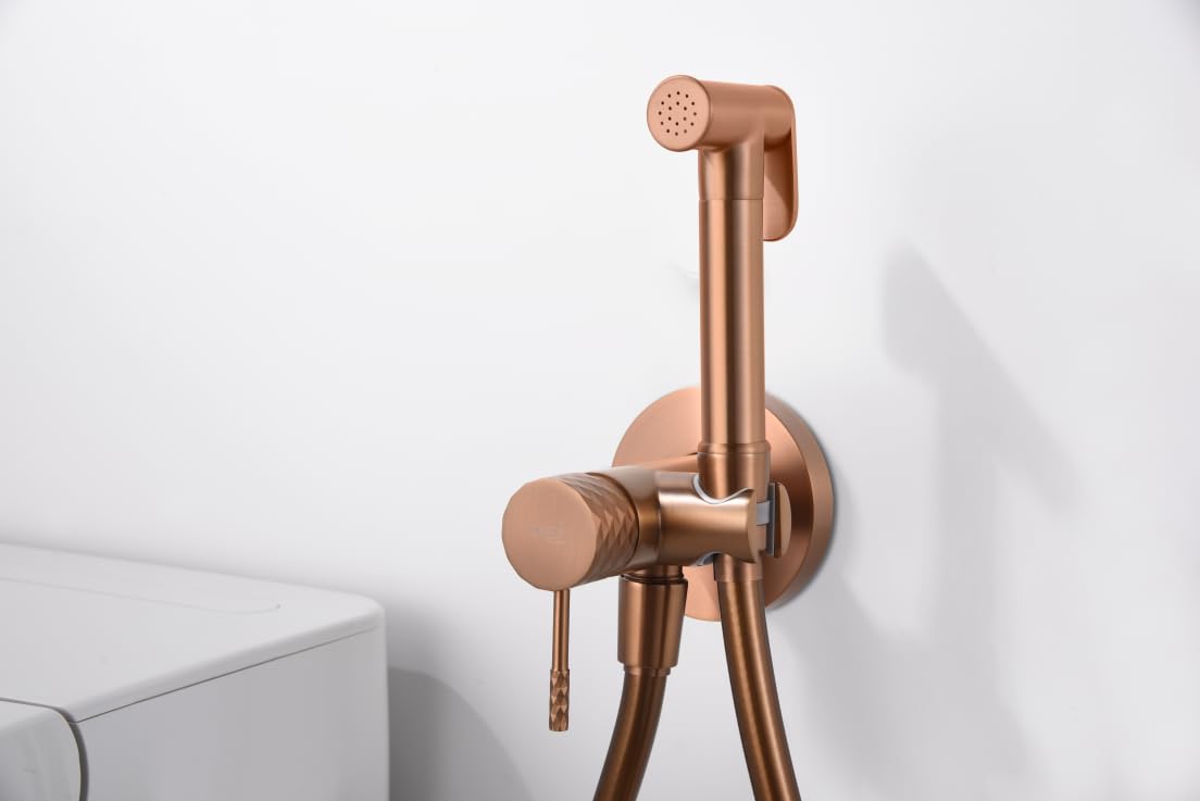 Imex - Grifería monomando empotrada para bidé hecha de latón - Ducha higiénica empotrada y monomando Grifo bidet empotrado Oro Rosa Cepillado RDG053/ORC