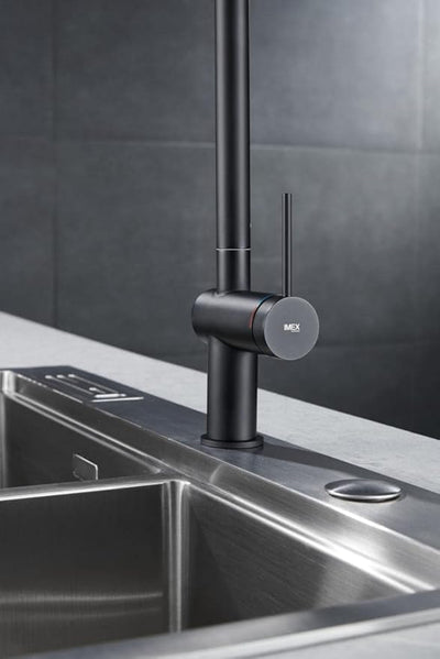 Grifo Cocina Extraíble IMEX Berna GCE026 Negro Mate