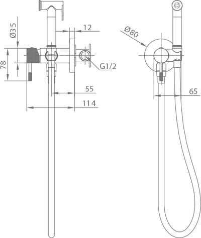 Grifo Bidé Empotrado IMEX Line RDD038/BGM Black Gun Metal