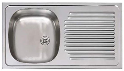 Practic ARES - Fregadero encastrar inoxidable 18/10 1s1e80x51