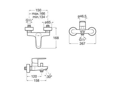 Grifo Baño Ducha Roca Victoria Plus A5A014FC00 Cromado