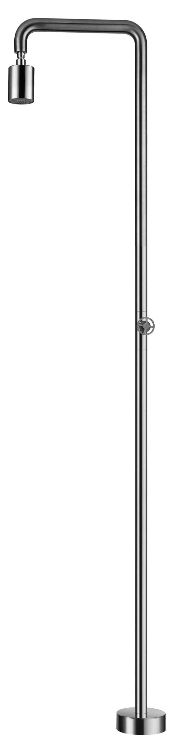 Imex - Barra de Ducha Exterior POOL GPP001/AC | Acero Inoxidable S.316, Difusor Antical Ø80 mm, Grifería Monofluido, Giratoria 360°, Resistente a la Corrosión