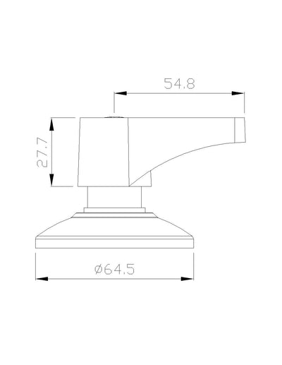 Conjunto Accionamiento para Llave de Paso Empotrar. Palanca NEGRO