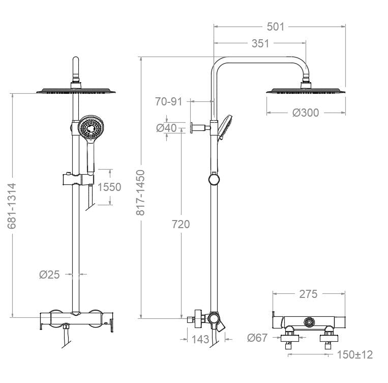 Columna de Ducha Monomando Ramon Soler Blautherm RSOPRO000 94D306809 Cromo