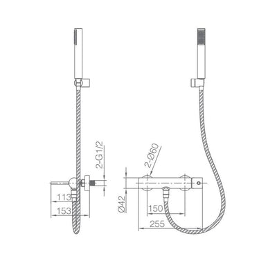 Grifo Monomando de Ducha IMEX Monza BDM039-5 Cromo