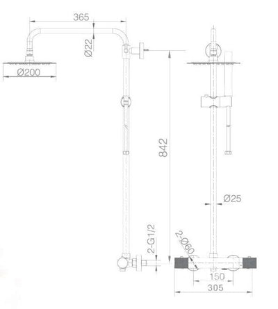 Conjunto Bañera Ducha IMEX Line BTD038B Cromo