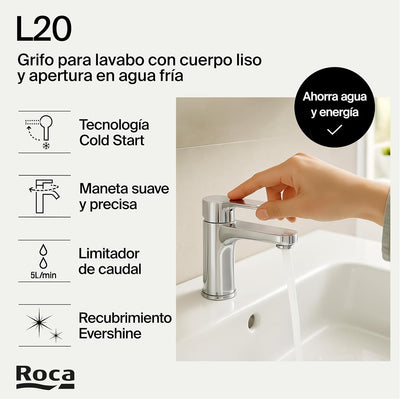 Grifo Lavabo ROCA L20 A5A3K09C00 Cromado