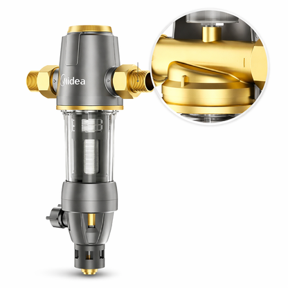 Prefiltro Autolimpiante Midea 40 µm QZBW20S-12 | Filtración Reutilizable para Toda la Vivienda