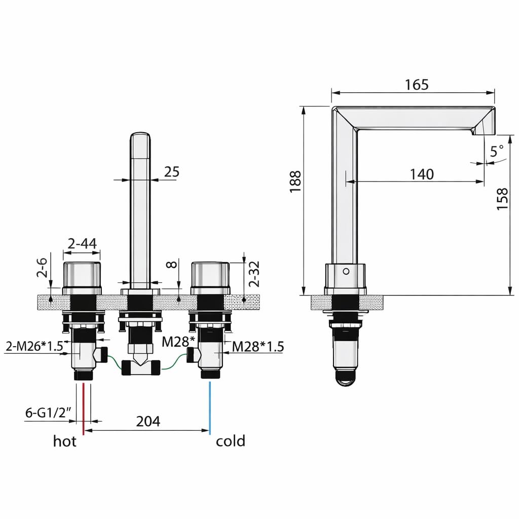 Grifo Lavabo Bimando IMEX Toscana BBT064