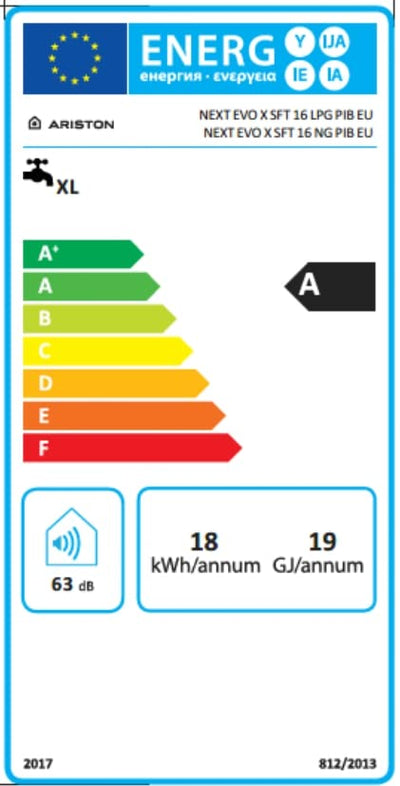 Calentador Estanco Ariston Next Evo X 16L | Gas Butano o Natural Blanco